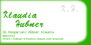 klaudia hubner business card