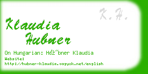 klaudia hubner business card